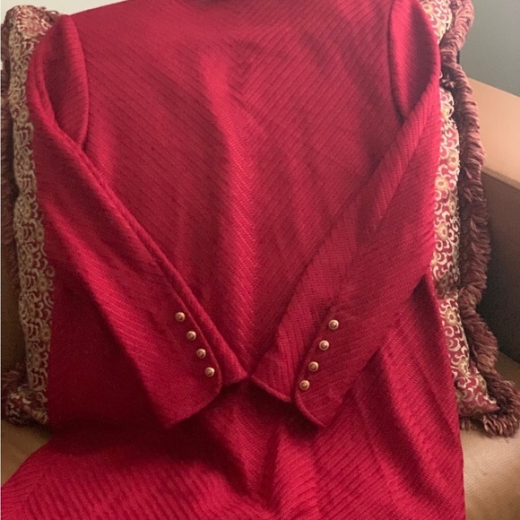 St. John Rich Red Knit Coat/ Jacket - Picture 6 of 6